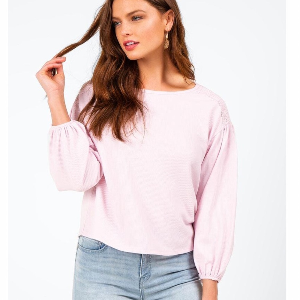 NWT FRANCESCAS Pink Puff Sleeve Top XXS